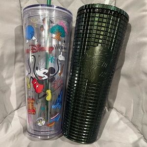 Mickey Disney Starbucks and Green Geometric Tumbler